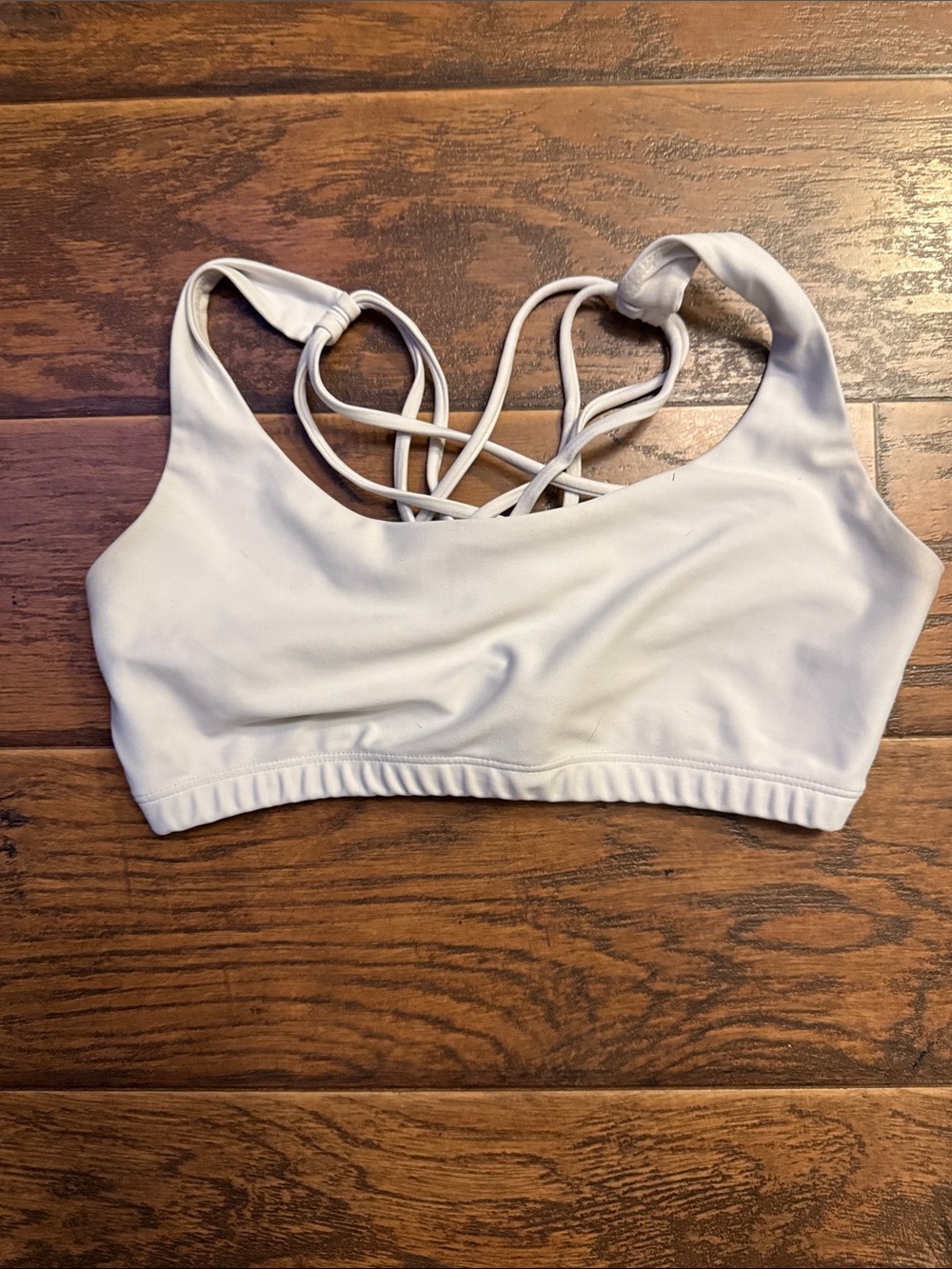 Onzie White Crisscross Back Sports Bra